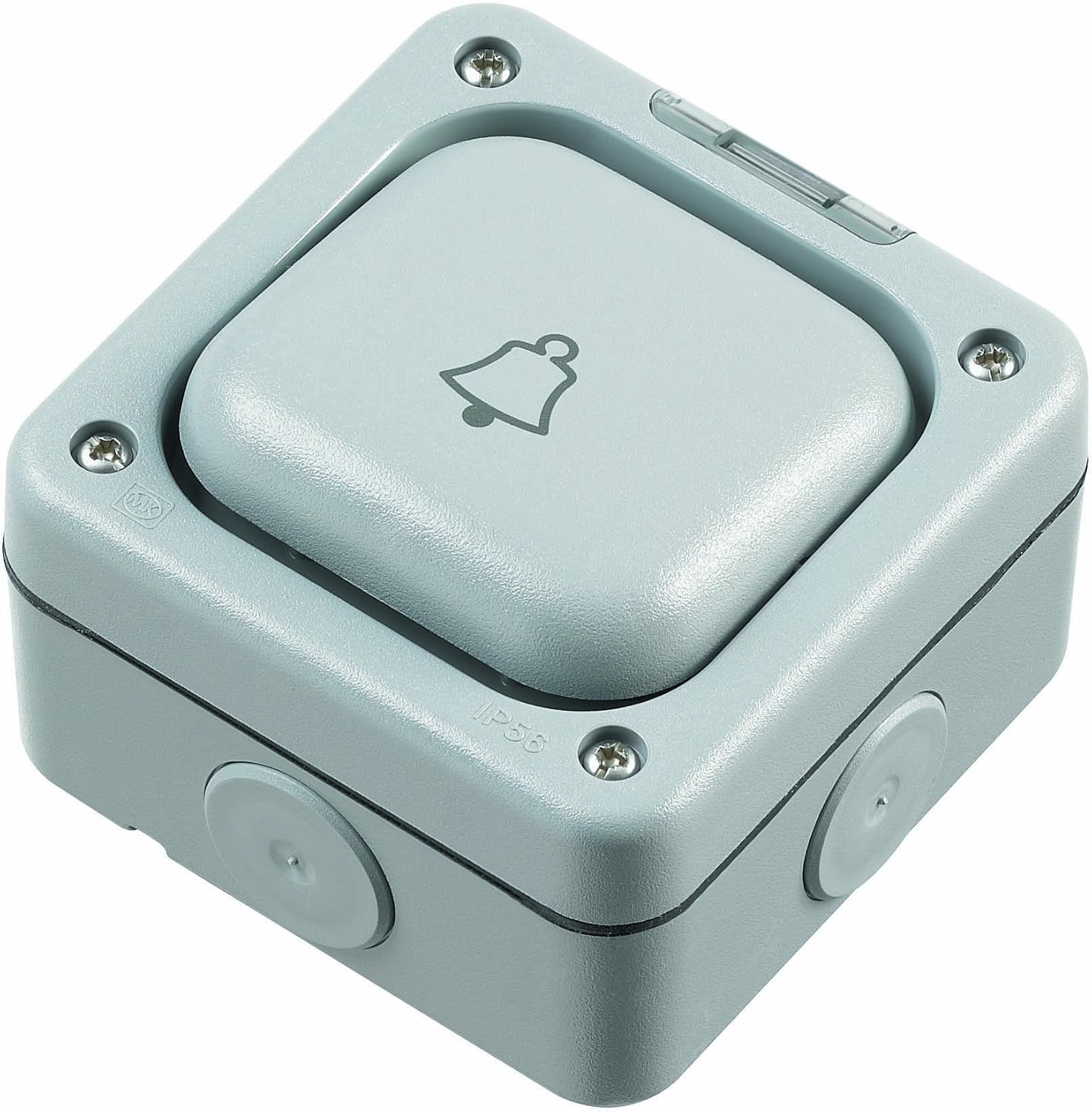 MK Masterseal Plus K56407GRY 10 amp 1-Gang Single-Pole 2-Way Push to Make or Push to Break (Bell), Grey