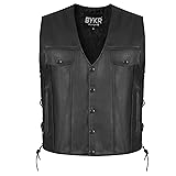 BYKR Leather Motorcycle Vest for Men & Women Biker