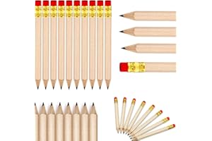 CAVLA 100 Pcs 4 Inches Golf Pencils, Mini Pencils, Half Pencils with Eraser, Short Round Pencils, Presharpened Pencils Short 