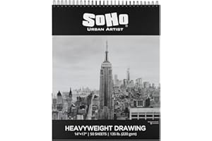 SoHo Urban Artist Hardcover Drawing Pad 14x17" - 135 lb. (220gsm) Drawing Paper Pads for Artists, Travel, Illustrations, & More! - Single