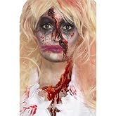 Smiffys Make-Up FX, Zombie Nurse Kit, Aqua, Multi- with Face Paints, Blood, Hat &amp; Applicators, Cosmetics and Disguises Fancy Dress, Halloween Dress Up Cosmetics &amp; Disguises.