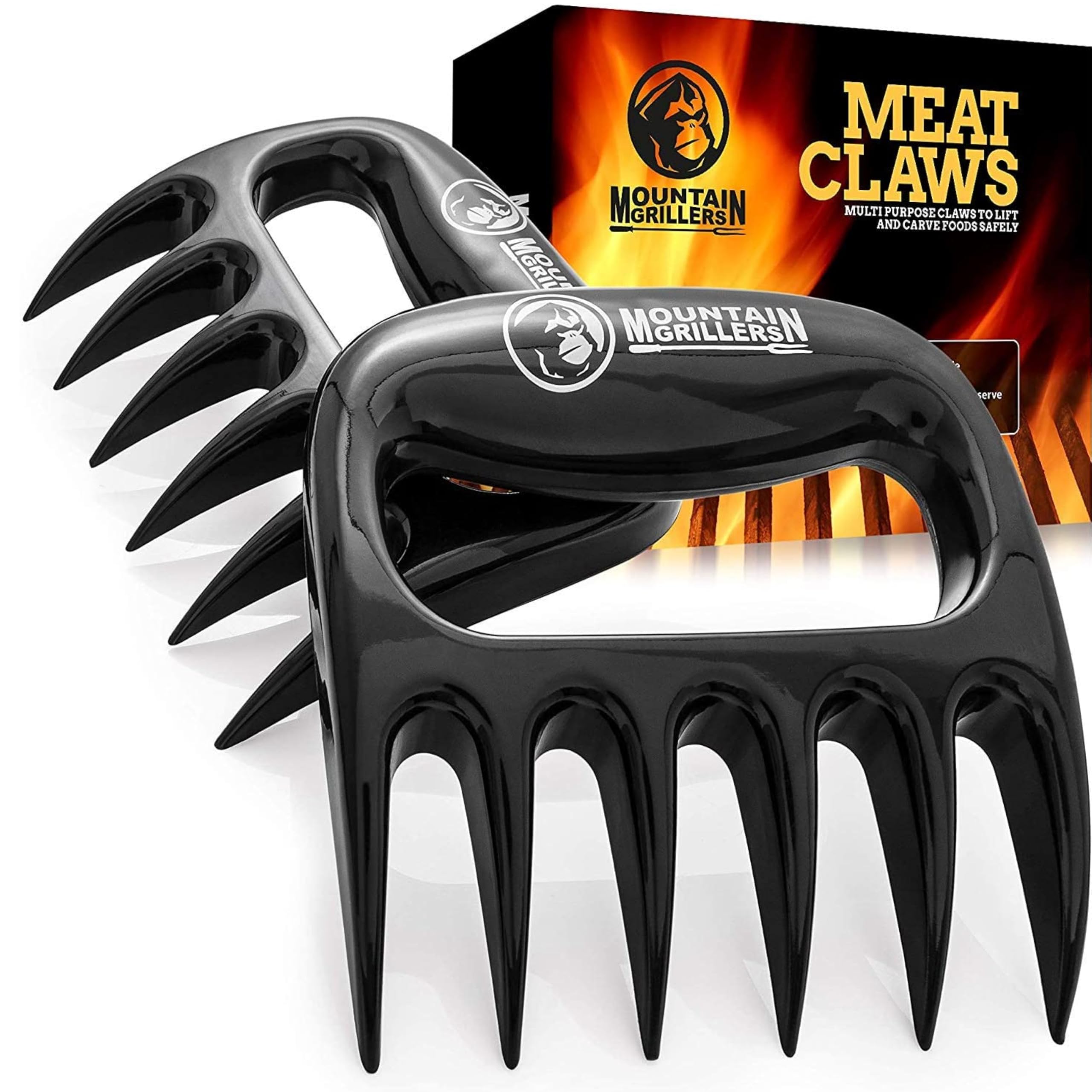 Mountain Grillers Meat Claws Meat Shredder for BBQ - These are The Meat Claws You Need, BBQ Gifts for Men - Pulled Pork, Chicken Shredder Claws x 2 for Barbecue, Smoker, Grill (Black) Bear Claws