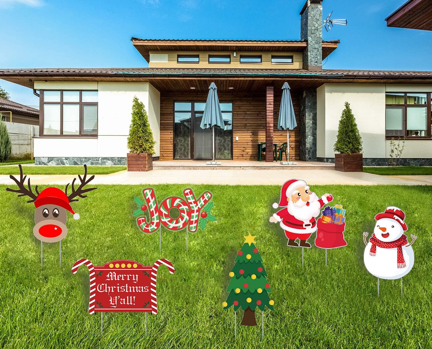 PTFNY Pack of 6 Christmas Yard Signs with Stakes for Lawn