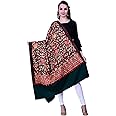 SWI WITH LABEL Women's Kashmiri Wool Blended Shawl Embroidered by Kashmiri Artisans, (Large Size - 40 x 80 Inches)