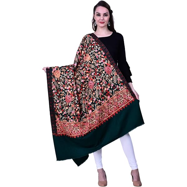 Exotic India Kani Jamawar Stole With Woven Flowers And Paiselys