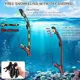 Immver Snorkel Set Adults Panoramic Mask Dry Snorkel Tempered Glass view 4