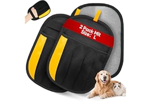 Guowo 2 Pcs Pet Hair Removal Glove, Upgraded Five-Finger Electrostatic Pet Hair Removal Gloves for Dogs & Cats, Reusable Magic Brush Pet Hair Remover Tool for Clothing, Couch, Carpet, Car Seat