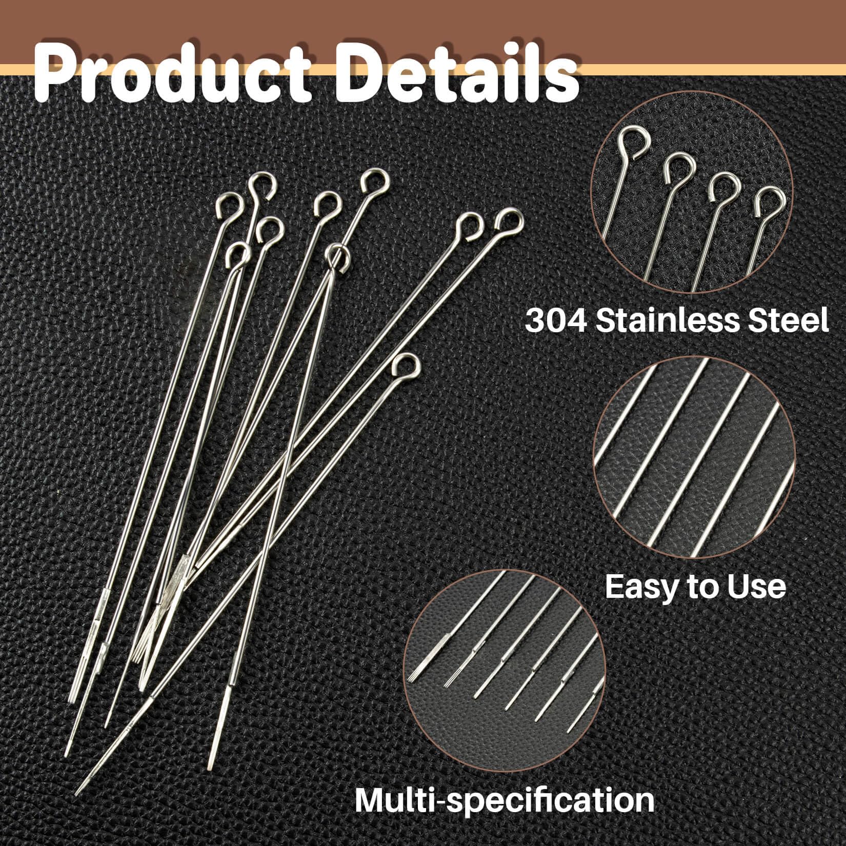 MAQIHAN Tattoo Needles - 50Pcs Disposable Mixed Tattoo Needles for Tattoo Machine 3RL,5RL,7RL,9RL,3RS,5RS,7RS,9RS,5M1,7M1 Assorted Size Professional Tattoo Needle Set for Tattoo Kit