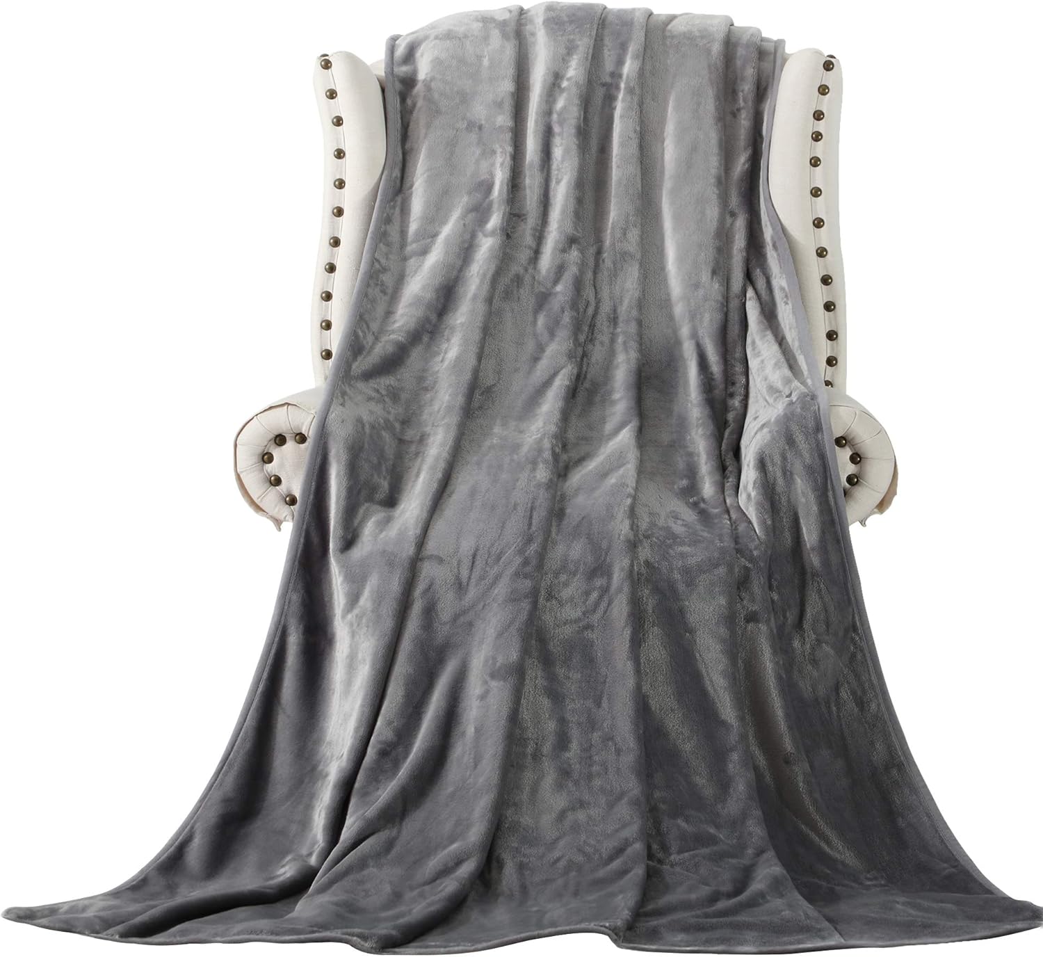 Leeden Ultra Soft Throw Blanket King Size All Season Flannel Fleece Blankets Throws for Couch Sofa Bed Plush Thick Warm Fuzzy Anti-Static Lightweight Microfiber (Dark Grey,108"x 90"): Home & Kitchen