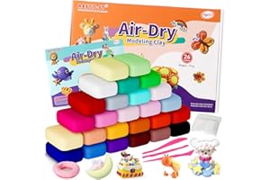 Air Dry Clay 26 Colors, Modeling Clay for Kids,DIY Model Magic Clay, Molding Clay Kit with Sculpting Tools, Soft and Non-Stic