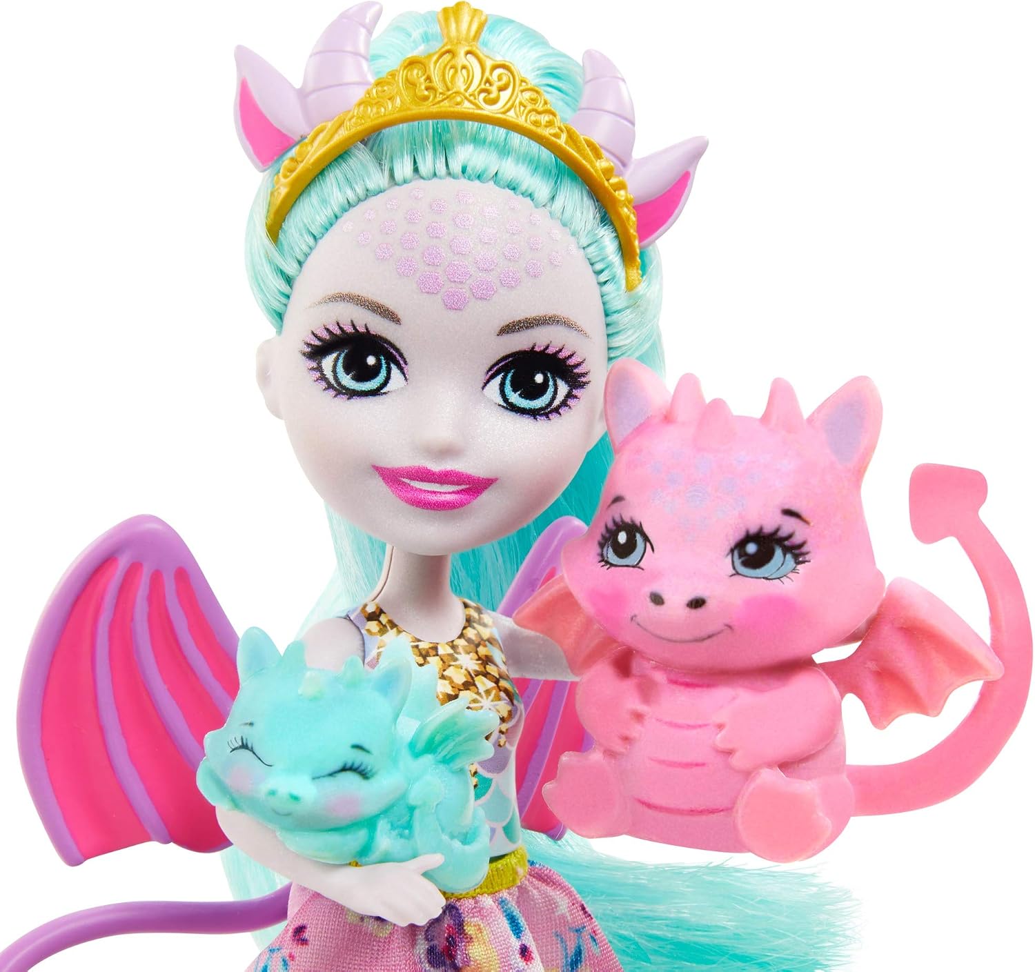 ENCHANTIMALS Royal Guest Doll with Gifts with Dragon Family Toy, Multicoloured, T.Única - Image 4