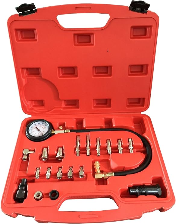 Diesel Engine Compression Cylinder Pressure Tester Gauge Kit 01000psi TU15, Oil Pressure