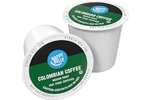 Amazon Brand - Happy Belly Medium Roast Coffee Pods, Colombian, Compatible with Keurig 2.0 K-Cup Brewers, 100 Count