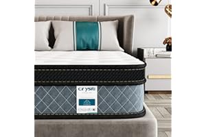 Crystli Full Mattress, 10 Inch Memory Foam Mattress with Innerspring Hybrid Full Size Mattress in a Box Pressure Relief & Supportive Double Mattress 100-Night Trial 10-Year Support