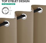 Deconovo Thermal Blackout Curtains Tan Brown 42 x 84 Inch 2 Panels Eyelet view 6