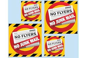 PRIBOY.ca: No Junkmail stickers four piece combo 2 x 2.4" and 2 x 4" square.