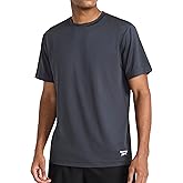 Reebok Mens Sonic Bolt Short Sleeve Crewneck T-Shirt, Standard Fit, Lightweight Cool Touch Jersey Fabric
