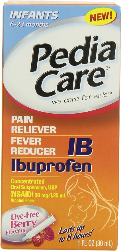 Amazon Com Pediacare Infants Ibuprofen Fever Reducer Pain Reliever Berry 1 Fluid Ounce Health Personal Care
