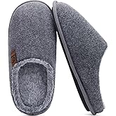 COFACE Mens Cozy Memory Foam Scuff Slippers Casual Slip On Warm House Shoes Indoor/Outdoor Sandal Slippers With Arch Support Rubber Sole Size 7-15