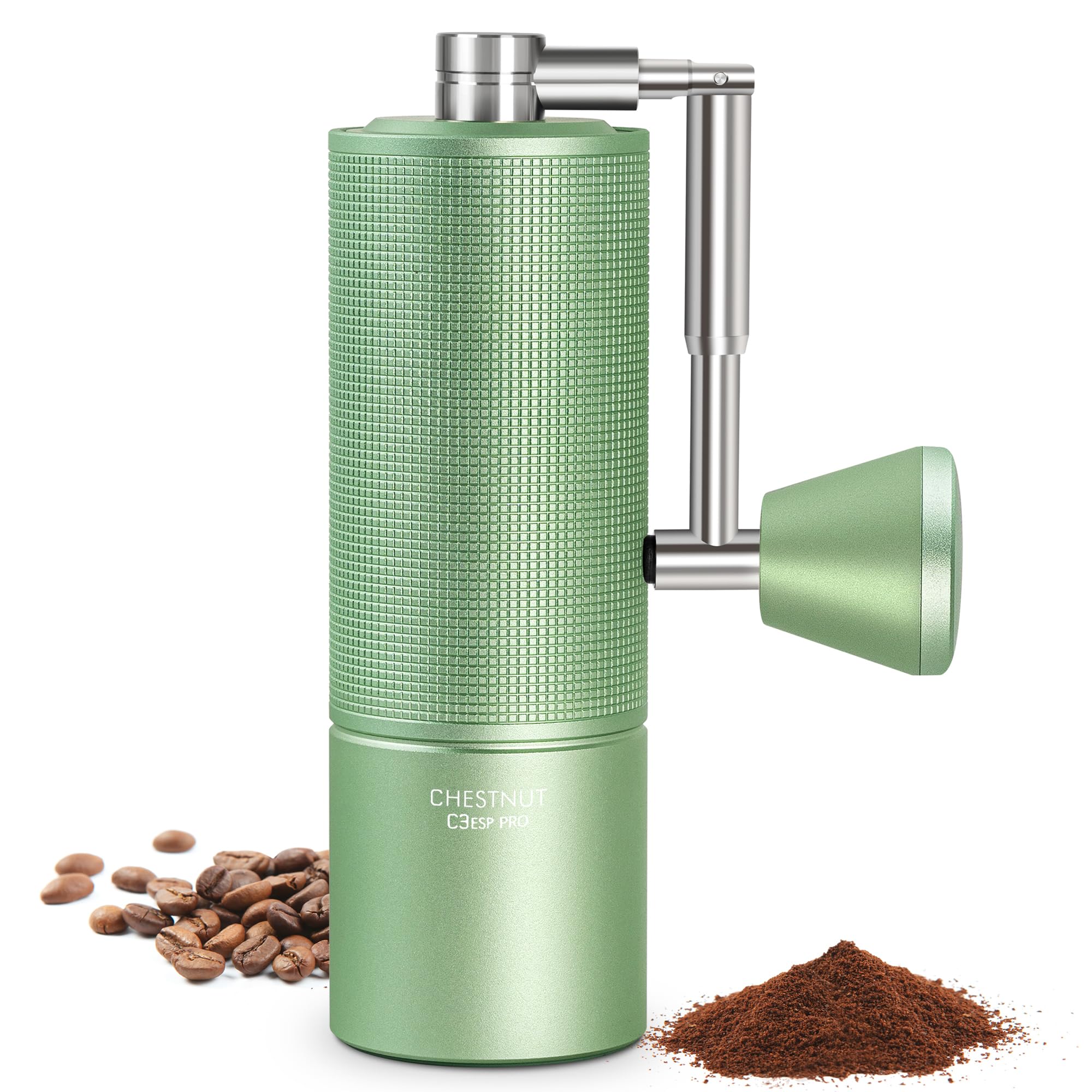 TIMEMORE Chestnut C3 ESP PRO Coffee Grinder Manual, Upgrade Integrated All-Metal Body, Hand Coffee Grinder with Folding Handle, for Espresso to French Press, Green