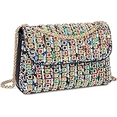 Gets Sparkly Rhinestones Clutch Purses for Women Purses and Handbags for Wedding Party Evening Crossbody Bag with Chain