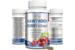 YUMMYVITE Hawthorn Berry 4:1 Extract (120 Capsules) Immune System Support, Super Antioxidant, Hawthorn Berry Capsules Concentrated from 2660mg Berries