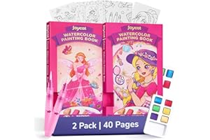 JoyCat 2 Pack Pocket Paint with Water Coloring Books for Kids, Art & Craft Activity Toy Set, Creative Travel & Home Painting 