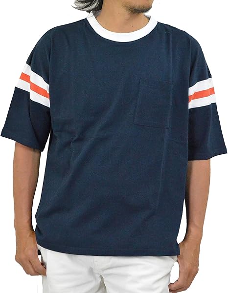 Amazon アダマス Tシャツ ラガーtシャツ ビッグtシャツ 半袖 メンズ 39 ネイビー L Tシャツ カットソー 通販