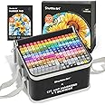 172 Colors Dual Tip Alcohol Based Art Markers,171 Colors plus 1 Blender Permanent Marker 1 Marker Pad with Case Perfect for Kids Adult Coloring Books Sketching and Card Making