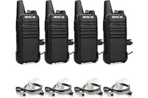 Retevis RT22 Walkie Talkies Long Range, 16 CH, VOX, Two Way Radio with Rechargeable Batteries and 2 Pin Covert Air Acoustic E