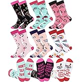 Liitrsh 6 Pairs Funny Gaming Socks for Teen Girls Women Novelty Video Game Cotton Crew Socks Cool Gaming Gifts for Gamers Game Lover Valentines Galentine's Day Birthday Party Favors