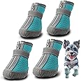 Hcpet Dog Shoes for Small Dogs, Breathable Dog Boots & Paw Protectors for Hot Pavement Winter Snow Hiking, Anti-Slip Dog Booties for Hardwood Floor Blue Size 5