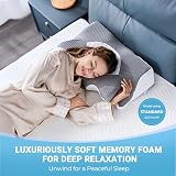 Elviros 2 Pack Cervical Memory Foam Pillow for Neck Pain Blue 2 Heights view 8