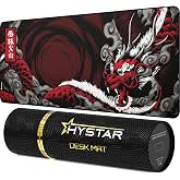Hystar Extended Gaming Mouse Pad | L 45" x 20" | 5mm Thick, Waterproof Surface, Smooth Polyester Fabric, and Natural Rubber Base | Mythic Dragon