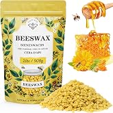 Beeswax pellets 2LB/5LB/10LB/20LB, VEGISHINE Pure and Natural Yellow Beeswax for DIY Skin Care, Lip Balm, Polishing, Lotion, Soap, Candle Making Supplies