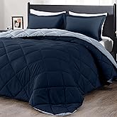 downluxe Queen Comforter Set - Blue and Sapphire Queen Comforter, Soft Bedding Sets for All Seasons -3 Pieces - 1 Comforter (88"x92") and 2 Pillow Shams(20"x26")