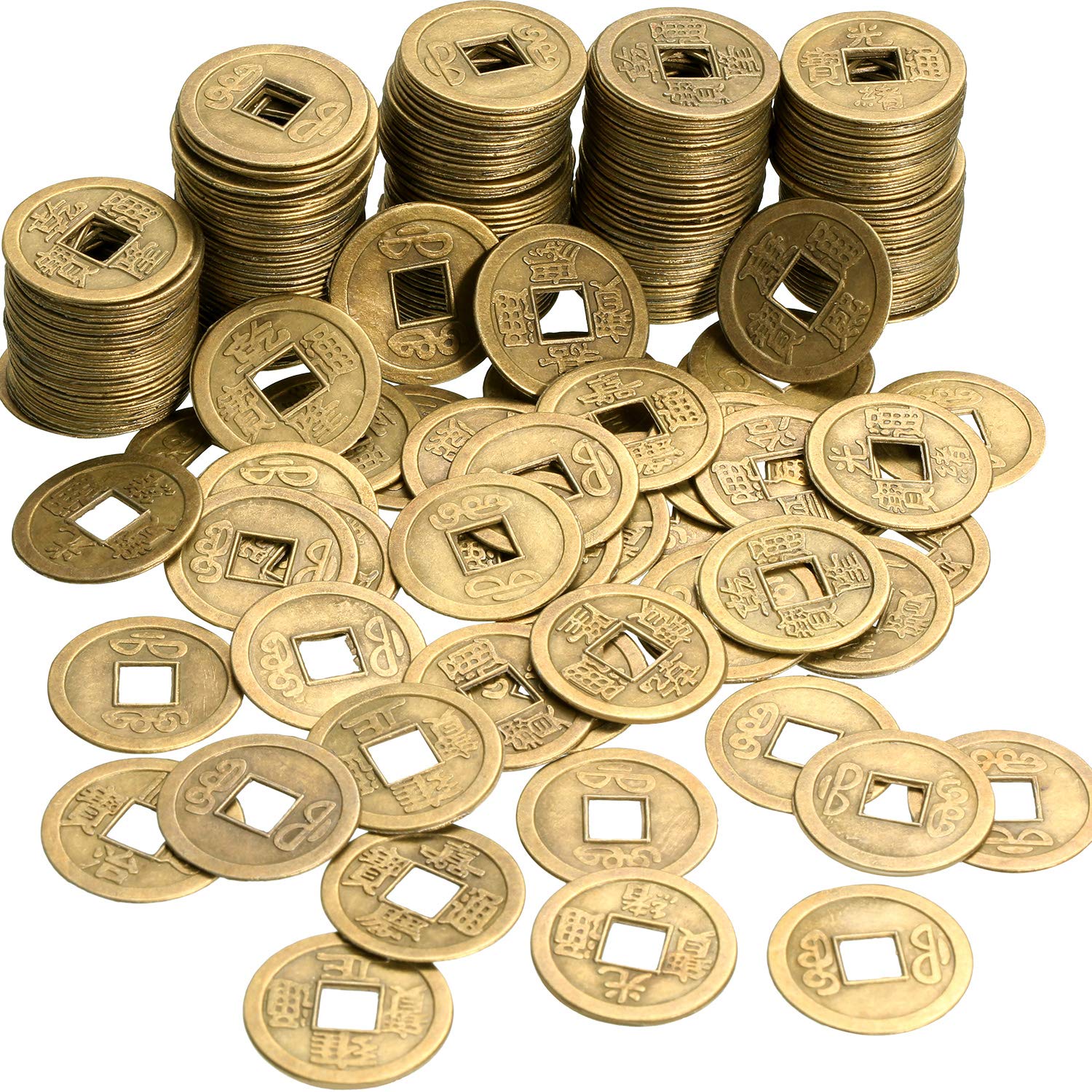 Boao Chinese Feng Shui Coins Good Luck Fortune Coin I-ching Coins for Health and Wealth (200, 0.8 Inch)