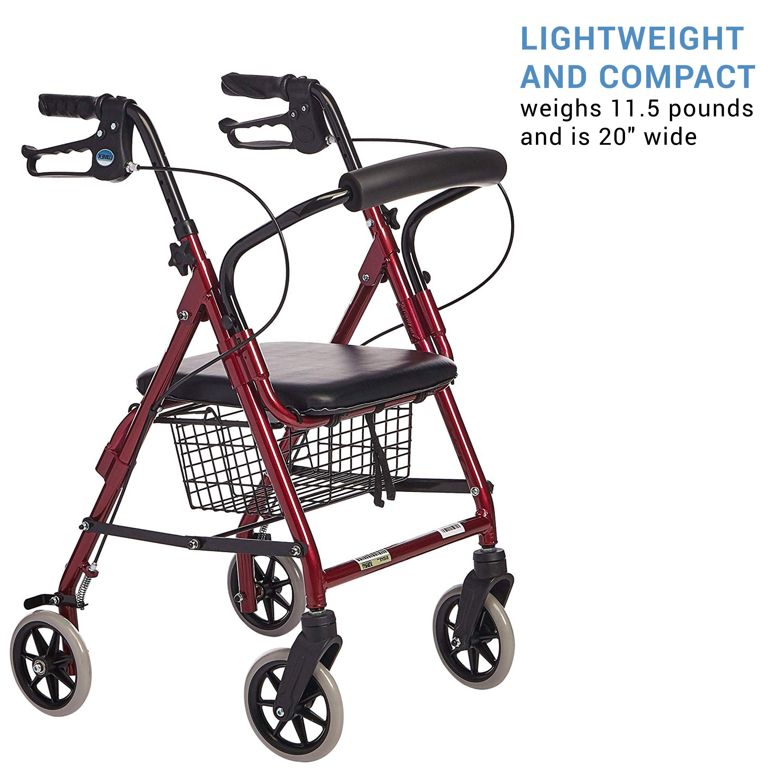 Lumex Walkabout Junior Rollator - Narrow Rolling Walker with Seat for Seniors & Small Spaces Lumex Walkabout Junior Rollator - Narrow Rolling Walker with Seat for Seniors & Small Spaces