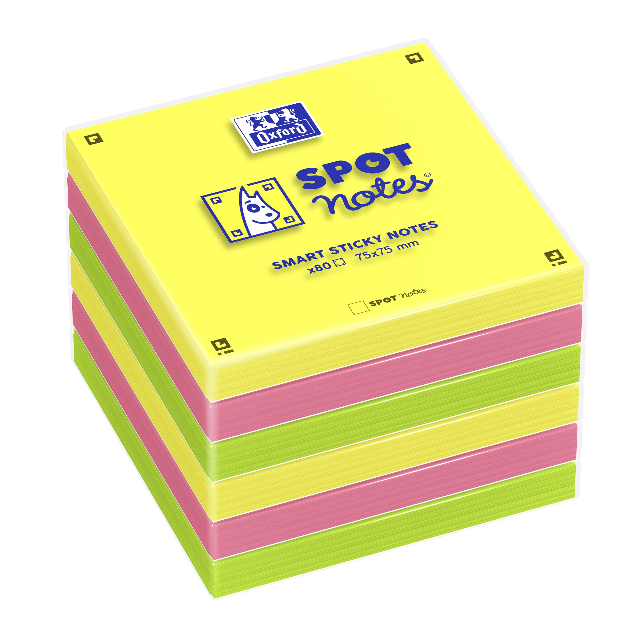 Oxford Spot Notes – Sticky notes, Assorted Colours - Pack of 6