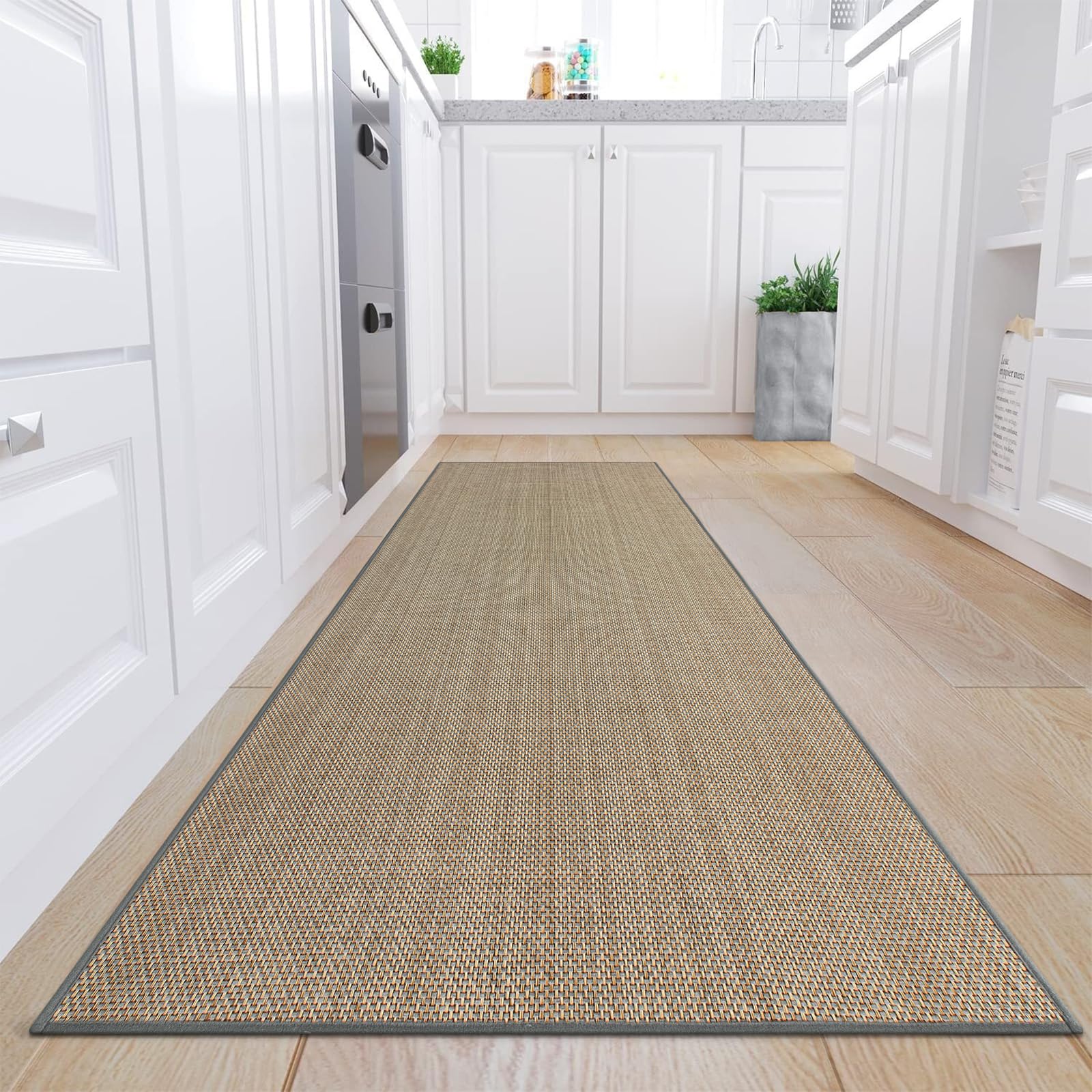 Photo 1 of KIMODE Kitchen Runner Rug 30"x70", Non Slip Washable Kitchen Runners, Farmhouse Rugs for Kitchen Floor, Absorbent Gray Kitchen Mats for Floor, Front of Sink, Entryway, Hallway, Laundry Room