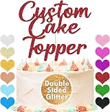 EDSG Personalised Cake Topper Happy Birthday Wedding Red 160x108mm view 2