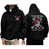 QIXYN Pirate Costume Men Skeleton Sweatshirt Pirate Skull Pullover Hoodie | Mens Pullover Hoodie,Skull Shirts for Men,Halloween Costume,Mens Pirate Outfit,Skeleton Sweatshirt,Pirate Party Outfit