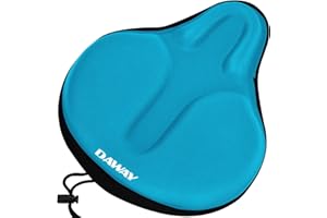 DAWAY C6 Large Comfortable Bike Seat Cushion - Extra Soft Bicycle Saddle Cover, Thick Memory Foam & Gel Padded, Comfort Cycli