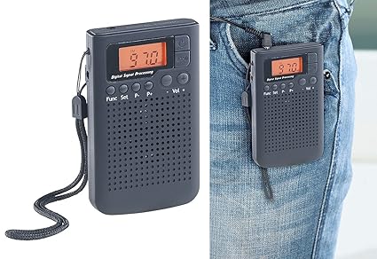 auvisio UKW MW Taschenradios: UKW-/MW-Taschenradio mit LCD-Display, Wecker, DSP, PLL-Tuner (Pocket Radio)