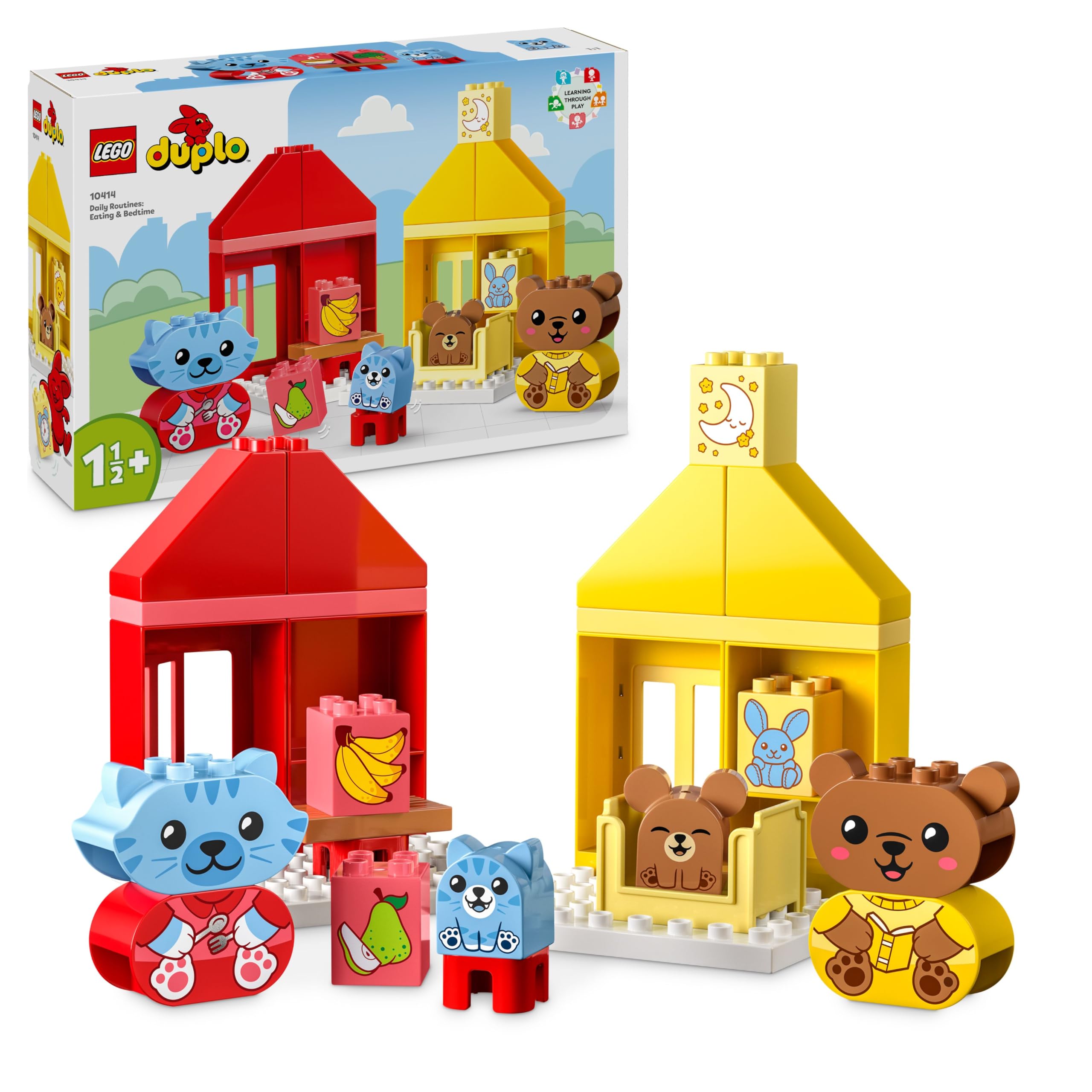 LEGO DUPLO My First Daily Routines: Eating & Bedtime Toddler Learning Toys with 2 Houses and 4 Animal Figures, Let's Toddlers Explain Feelings, Gifts for Kids, Girls and Boys Aged 18 Months Plus 10414 — image 1