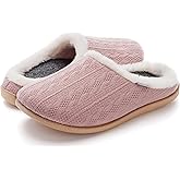 WHITIN Women Arch Support Fuzzy Knitted Slipper Warm Slip On House Shoes