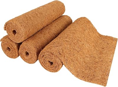 LOLYSIC Coco Liner Rolls 4x 40x100cm Natural Coconut Fiber Planter Liners