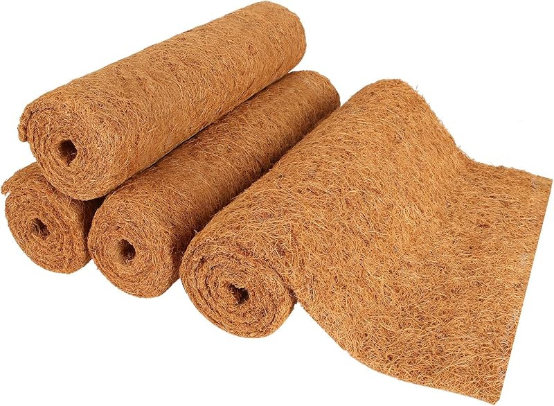 LOLYSIC Coco Liner Rolls 4x 40x100cm Natural Coconut Fiber Planter Liners