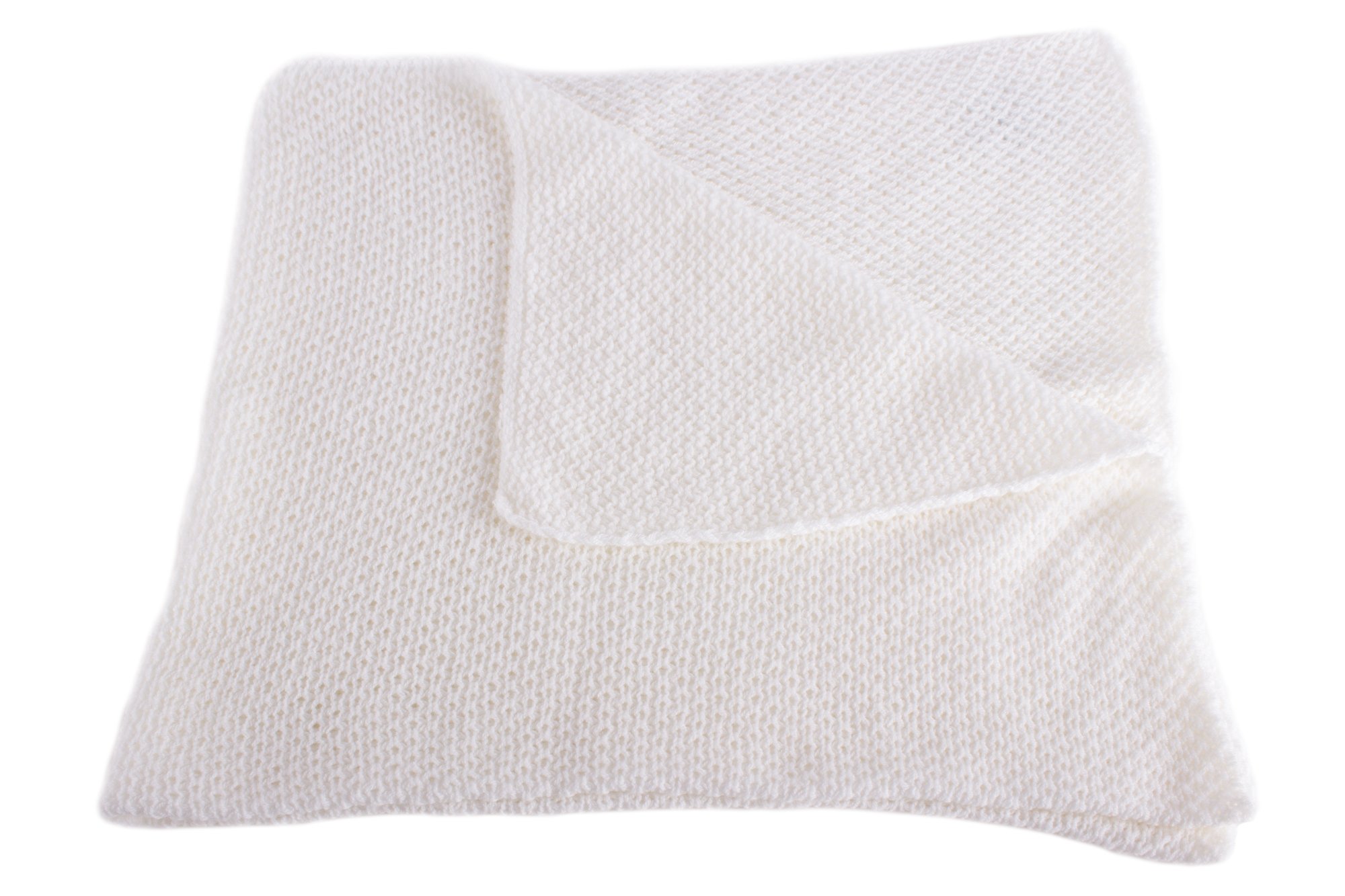 Love Cashmere Unisex Super Soft 100% Cashmere Baby Blanket - White - hand made in Scotland