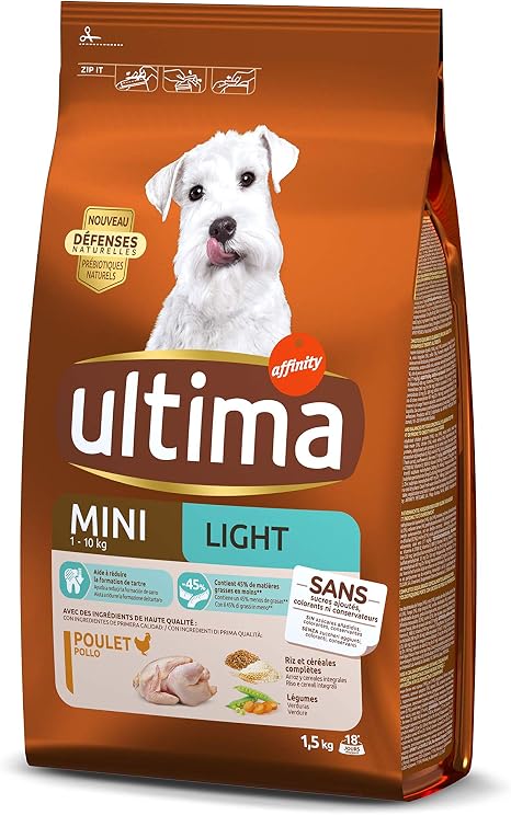 Ultima Croquettes Pour Chien Adulte Spécial Mini Light 15 Kg